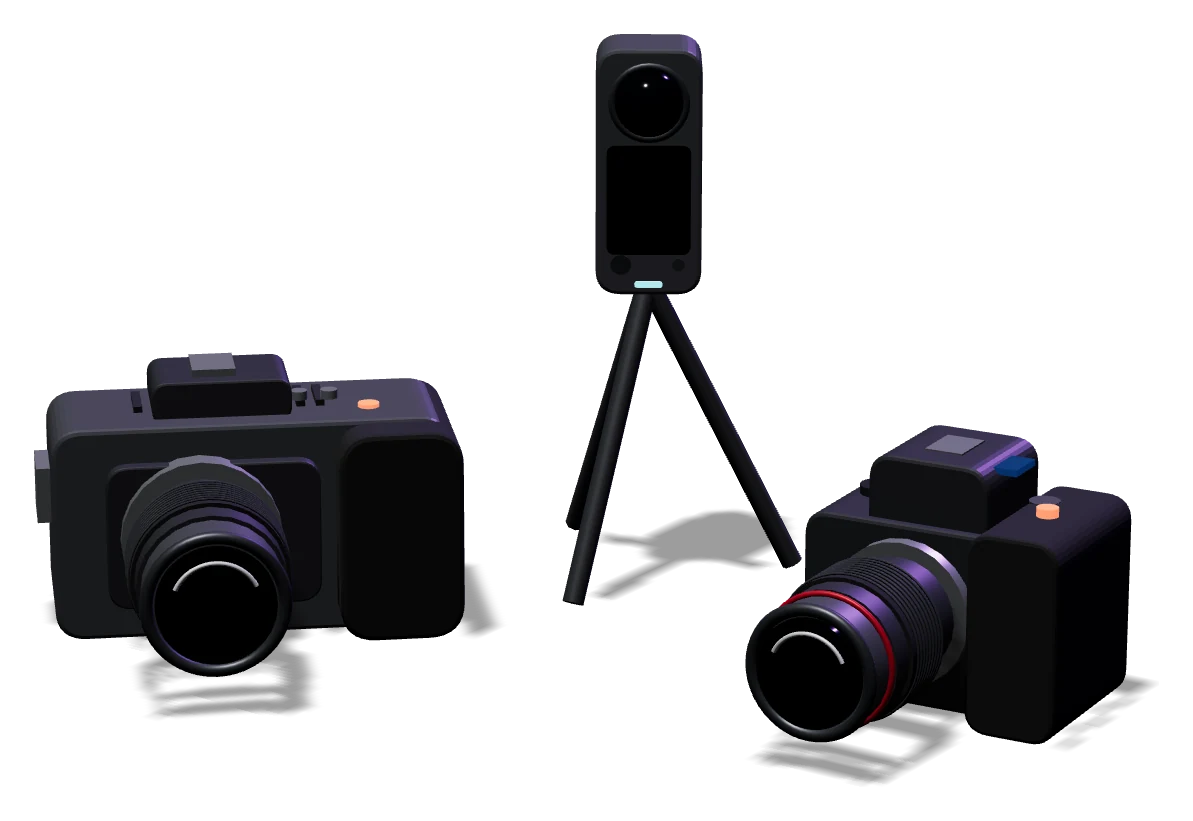 Mobile multi-camera set recording setup
